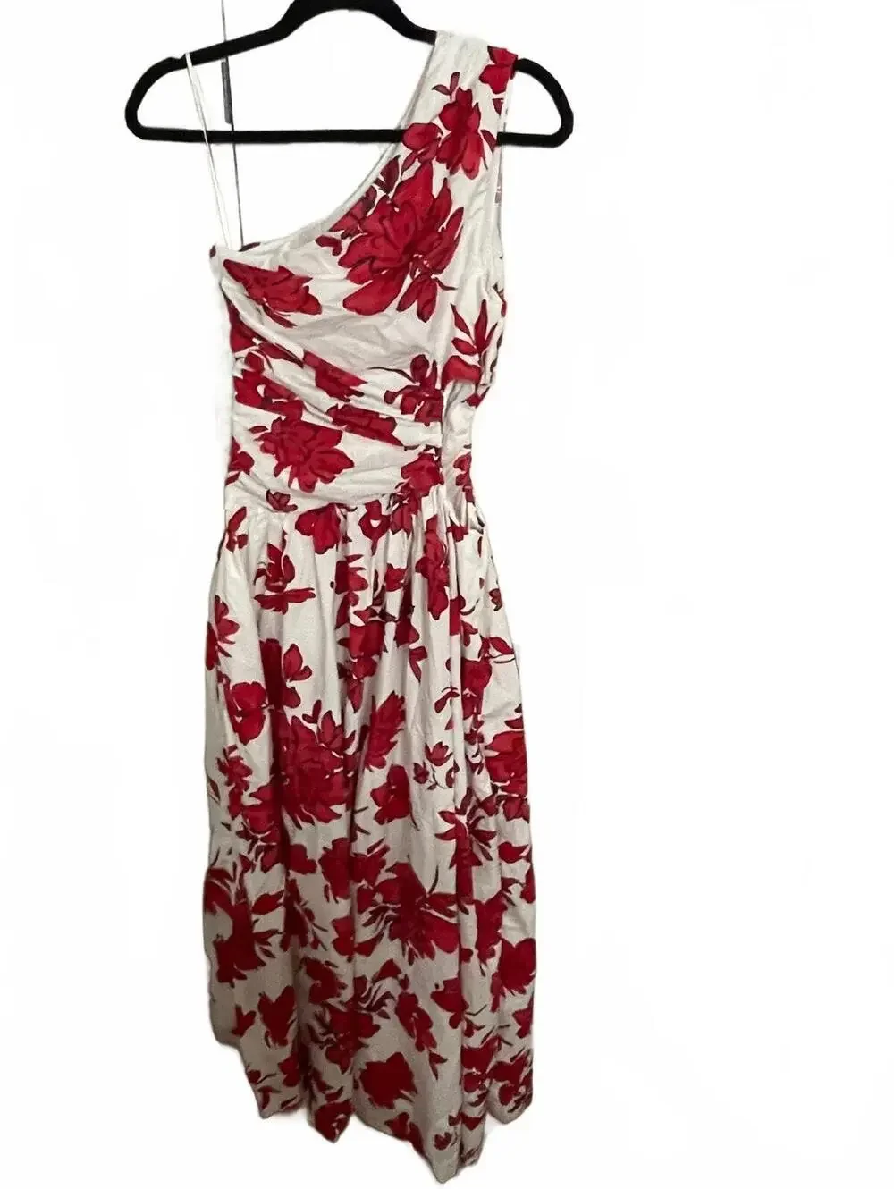Abercrombie & Fitch Women's One-Shoulder Floral Maxi Dress with Side Cutout and